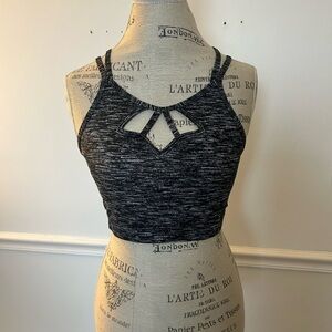 Victoria Sport Black Heather Strappy Cutout Sports Bra